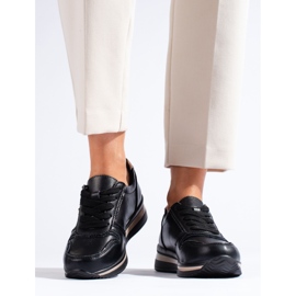 Shelovet fekete bőr tornacipő 2