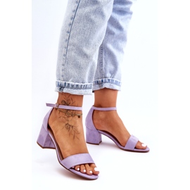Nászutas lila velúr klasszikus alacsony sarkú szandál ibolya 2