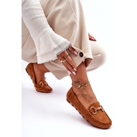 Super Mode Női Velúr Loafers Barna Dionira díszítéssel 2