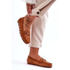 Super Mode Női Velúr Loafers Barna Dionira díszítéssel 1