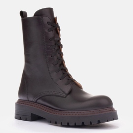 Marco Shoes Marco bőrcsizma barna 1