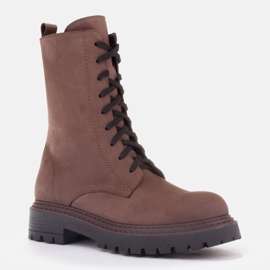 Marco Shoes Marco bőrcsizma barna 1