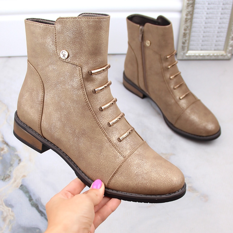 Női lapos csizma hőszigetelt bézs arany Jezzi ASA62-16 1 Női lapos csizma hőszigetelt bézs arany Jezzi ASA62-16 1