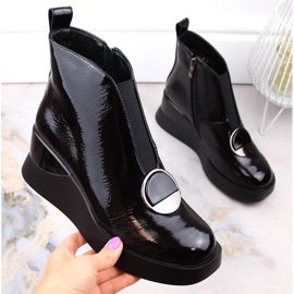 Női fekete ékes csizma D&amp;A S.Barski Premium Collection MR870-36 1