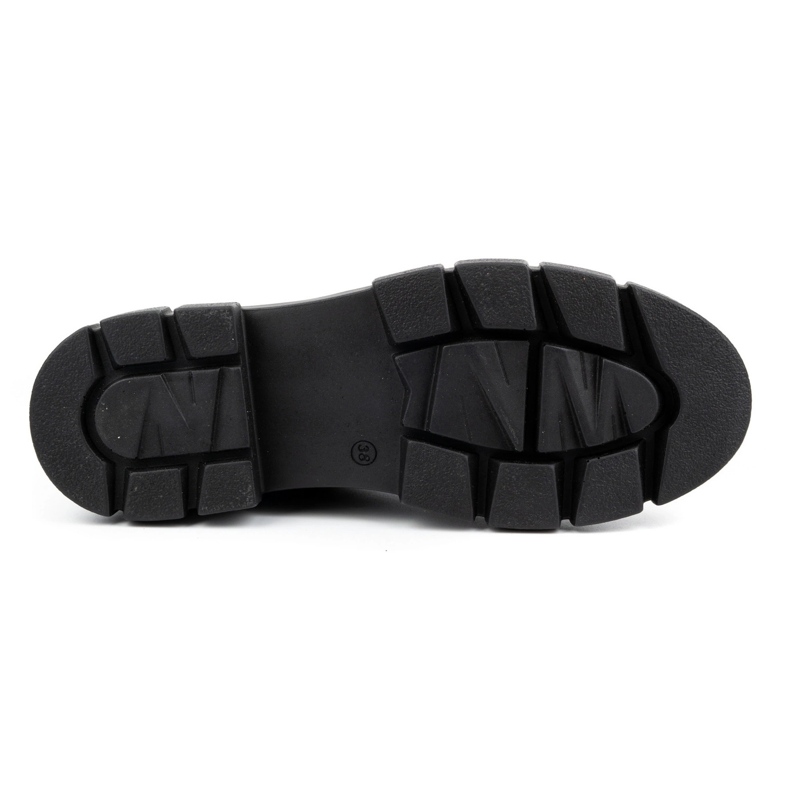 ARS Női bőrcipő vastag talpon virágokkal 1163 fekete 2