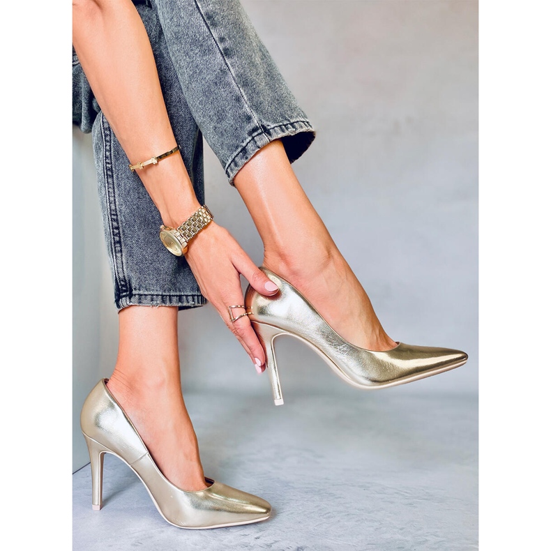 Karen L. GOLD női magassarkú aranysárga 2