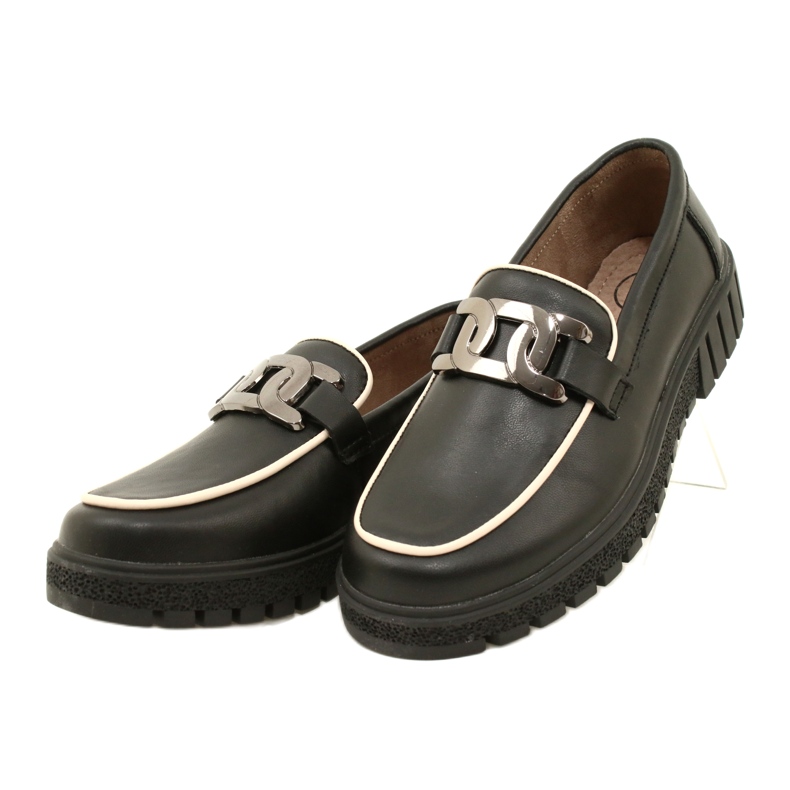 Stílusos bőr női cipő Filippo DP4728/23 BK, fekete 2 Stílusos bőr női cipő Filippo DP4728/23 BK, fekete 2