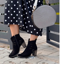 Olivier Áttört magas sarkú Lena fekete 1