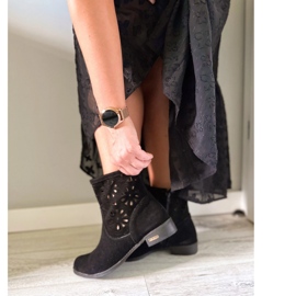 Olivier Kényelmes Alice fekete áttört csizma 2 Olivier Kényelmes Alice fekete áttört csizma 2