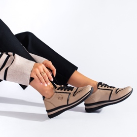 Shelovet bézs bőr tornacipő 1