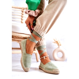 Zöld, megkötött velúr espadrillák 3 Zöld, megkötött velúr espadrillák 3
