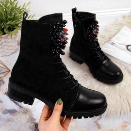 Hőszigetelt női munkáscsizma gyöngyökkel, fekete Jezzi RMR2071-15 2 Hőszigetelt női munkáscsizma gyöngyökkel, fekete Jezzi RMR2071-15 2