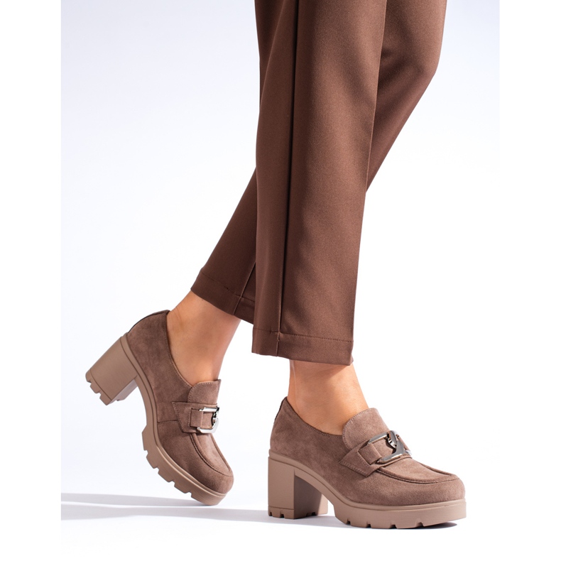 W. Potocki Sötétbézs velúr magas sarkú cipő a Potocki márkától 1