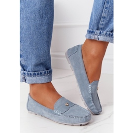 S.Barski Női velúr cipők S. Barski Blue kék 4