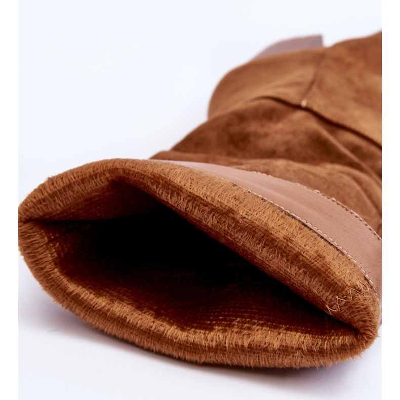 FJ1 Barna Virdana Velúr csizma masszív sarkú 2