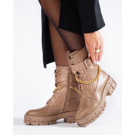 Bézs Shelovet női munkások vastag talppal 1