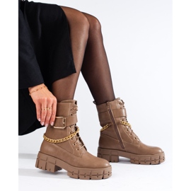 Bézs Shelovet női munkások vastag talppal 2