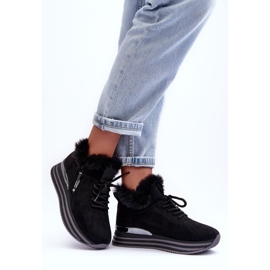 FB3 Fekete Jamarie Platform Sportcipő Szőrmével 2