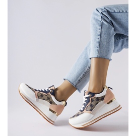 Inna Fehér és rózsaszín Rouxi wedge tornacipő 1