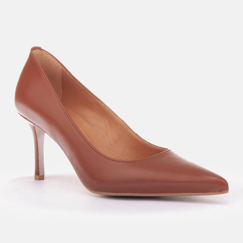 Marco Shoes Nappa bőr sarok barna 1