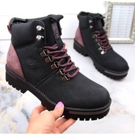 Női fekete fűzős csizma Big Star MM274318 1