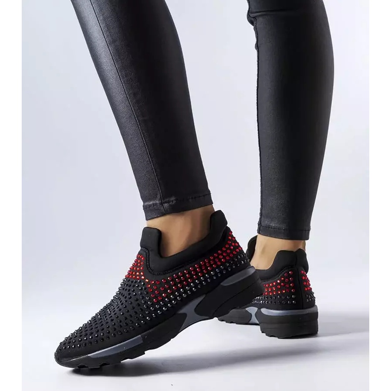 PA1 Fekete tornacipő Berger strasszokkal díszítve 1