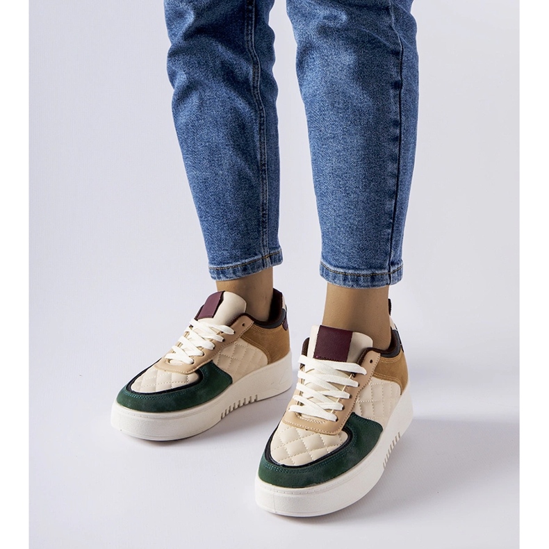 Bézs és zöld tornacipők a Celso platformon 1