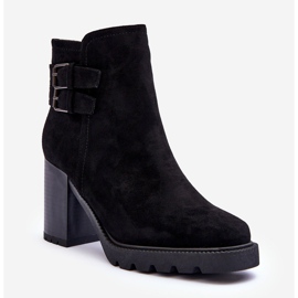 Velúr magassarkú csizma fekete makeline 1