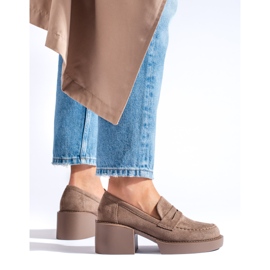 Shelovet női bézs velúr cipők 2