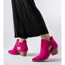 Rózsaszín Quraishi magas sarkú bokacsizma 1