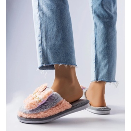 Szürke és rózsaszín papucs masnival 2 Szürke és rózsaszín papucs masnival 2