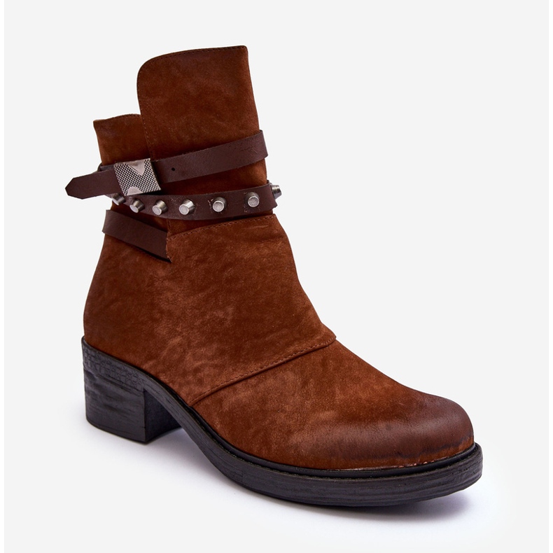 Camel Effie hőszigetelt magassarkú bokacsizma barna 1