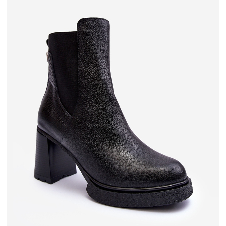 Lemar Liresa fekete bőr bokacsizma 1