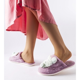 Lila és zöld puha Bee papucs 2