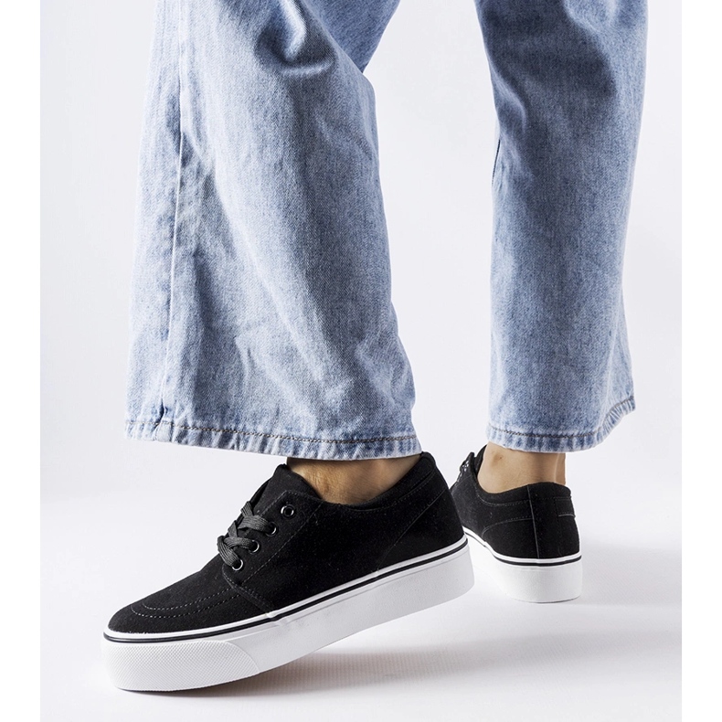 Fekete Abboud öko-velúr tornacipő 1