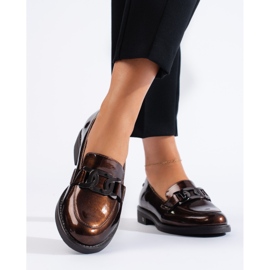 W. Potocki lakkozott barna cipő 1