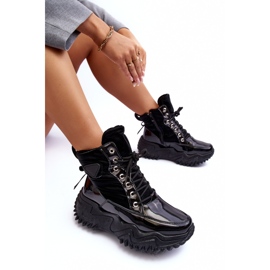 Szigetelt csizma egy hatalmas platformon, Black Lanleh fekete 2