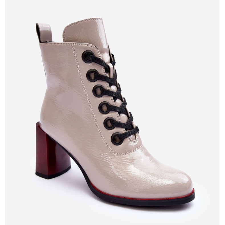 Patent fűzős bokacsizma S.Barski MR870-15 világosszürke 2