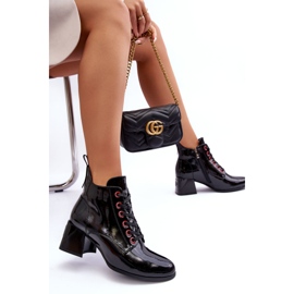 Alacsony patent fűzős bokacsizma S.Barski MR870-66 Fekete 2