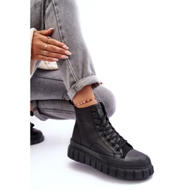 Szigetelt bőr tornacipő cipzárral Big Star MM274625 fekete 1