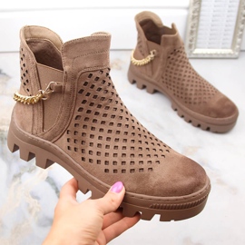 Potocki W WOL179B velúr bokacsizma, barna 1