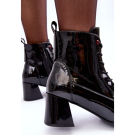 Vinceza Patent fekete Basciano magassarkú bokacsizma 1
