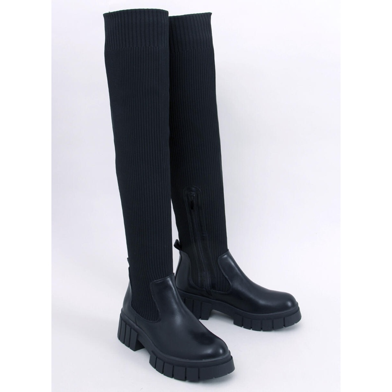 Rozier Black rugalmas felsőrésszel rendelkező csizma fekete 1