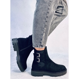 Lanier fekete velúr bokacsizma 2