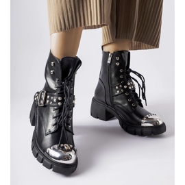 Garret fekete dekoratív lapos sarkú bokacsizma 1