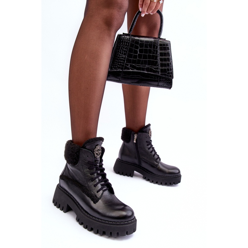 Női bőrcsizma Fekete Lemar Vergo 1