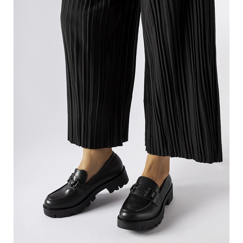 Inna Fekete Fauna cipő bőr talpbetéttel 1