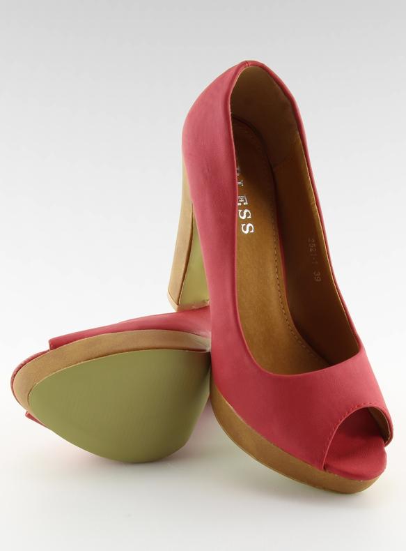 Blokksarkú 2521-1 piros pumpák 2