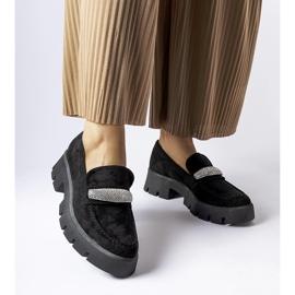 Fekete mokaszinok masszív Macario talppal 1
