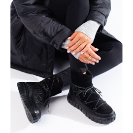 Vinceza fekete bőr női hócsizma 1